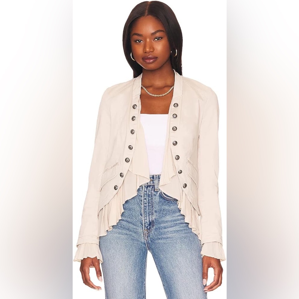Free People | Blazer with Ruffle Accent